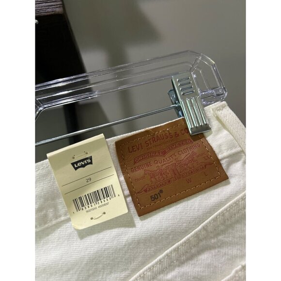 Levi’s Strauss 501 Original Fit High Rise The Clean Finish-White Size 29 - Picture 6 of 8